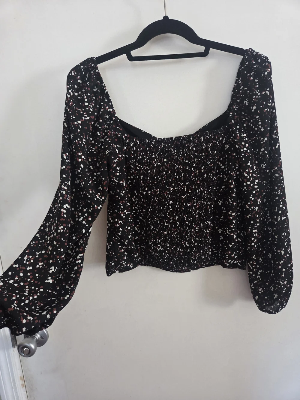 Abercrombie & Fitch Black Square Neck Long Sleeve Top